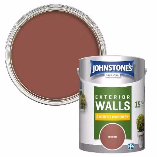 Johnstone's Exterior Smooth Masonry Paint, Red, 5L – 1