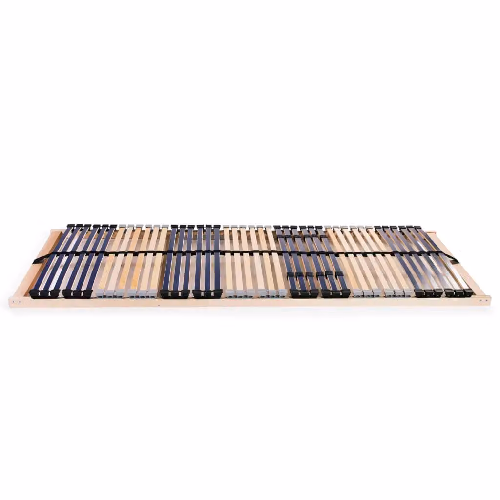 Berkfield Home Set of 2 Brown Slatted Bed Bases with 42 7-Zone Wood Slats W/D/H: 70 x 200 cm – 2
