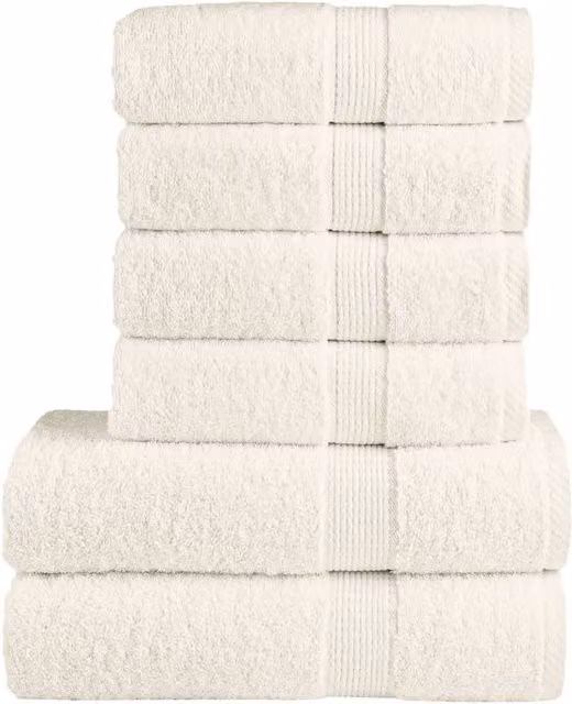 Berkfield Home SOLUND 6 Piece Premium Cotton Terry Towel Set in Beige, 600 gsm