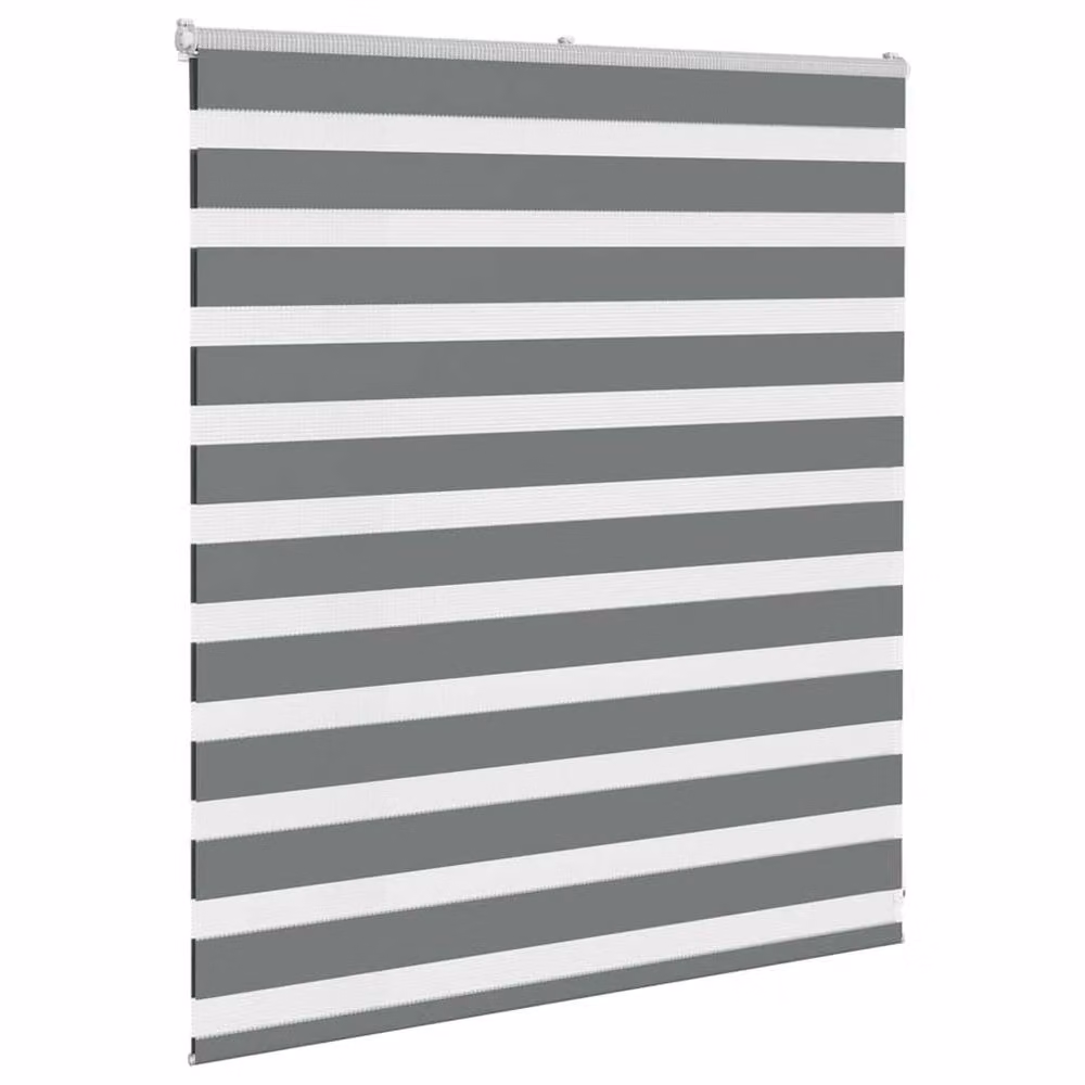 Berkfield Home Zebra Day and Night Blind in Dark Grey, W: 135 cm, H: 100 cm – 3