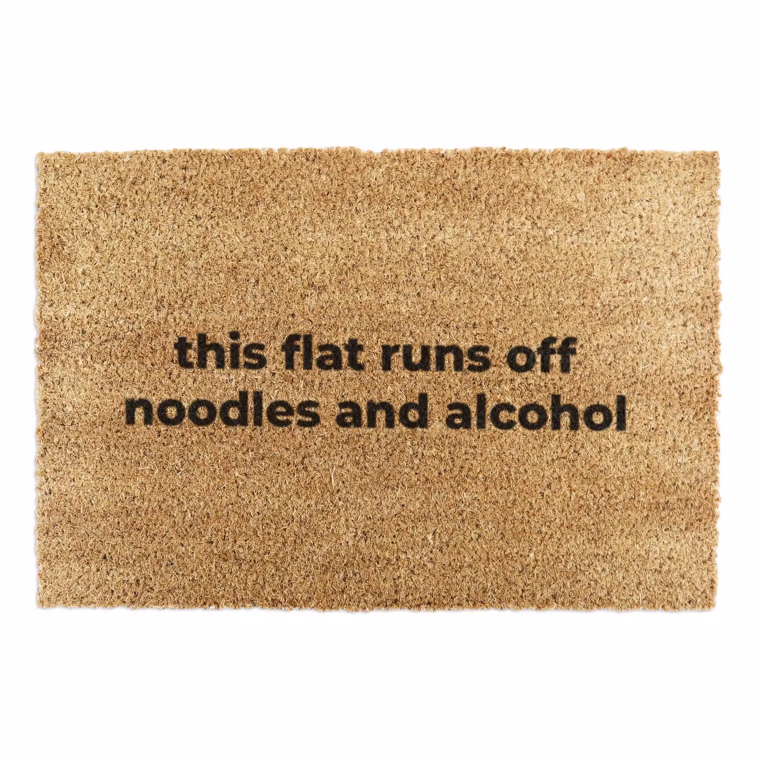Artsy Mats This Flat Runs Off-Noodles & Alcohol Coir Doormat, Brown, W: 90 cm, D: 60 cm – 2
