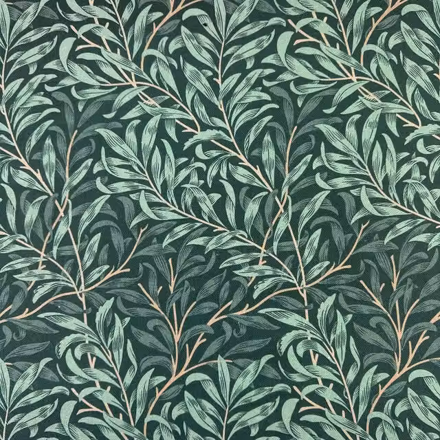 Terrys Willow Bough Floral Cotton Fabric in Green
