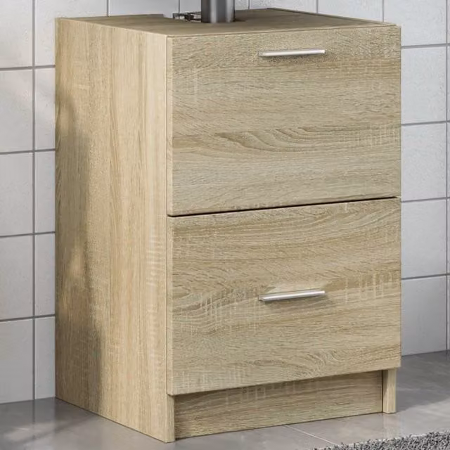 Berkfield Home Sink Cabinet in Sonoma Oak, Brown/Beige, W/D/H: 40 x 37 x 59 cm – 1