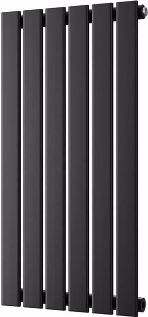 Typhoon Black Vertical Single Panel Radiator, W: 40.8 cm, H: 80 cm