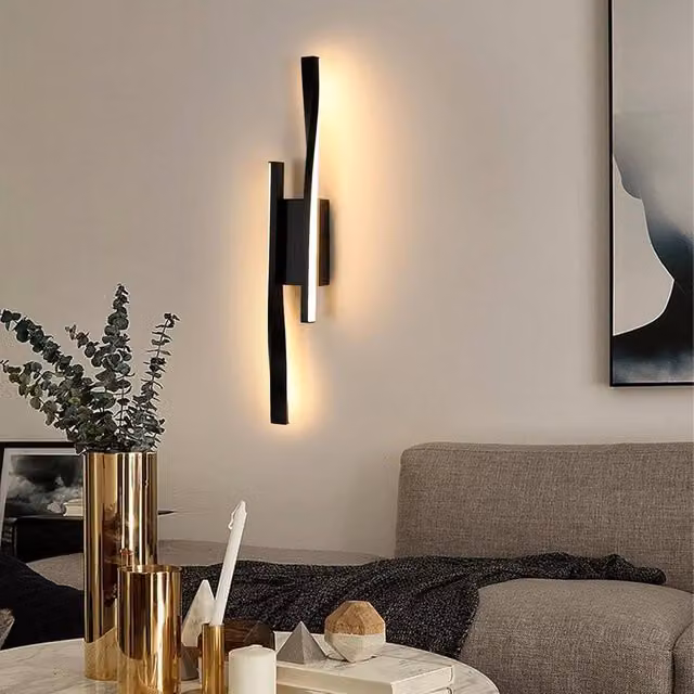 Goeco Modern Black LED Indoor Wall Light with Warm White 3000K Up and Down Lighting – 1
