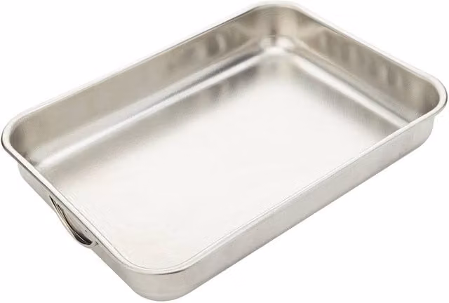 Dexam Supreme Stainless Steel Deep Rectangular Roasting Dish in Silver, W: 40 cm, D: 28 cm