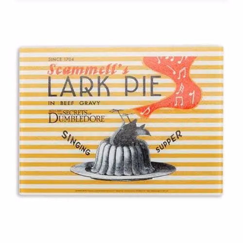 Zavvi Fantastic Beasts Scammet's Lark Pie Rectangular Chopping Board, White and Multicolour, W: 40.0 cm, H: 30.0 cm
