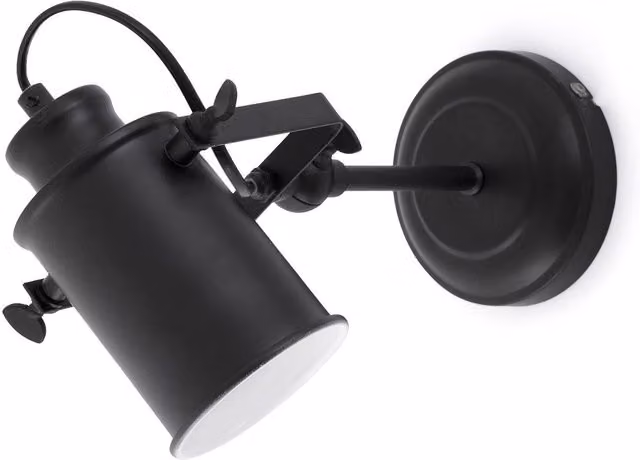 Faro Adjustable Metal Wall Spotlight in Black