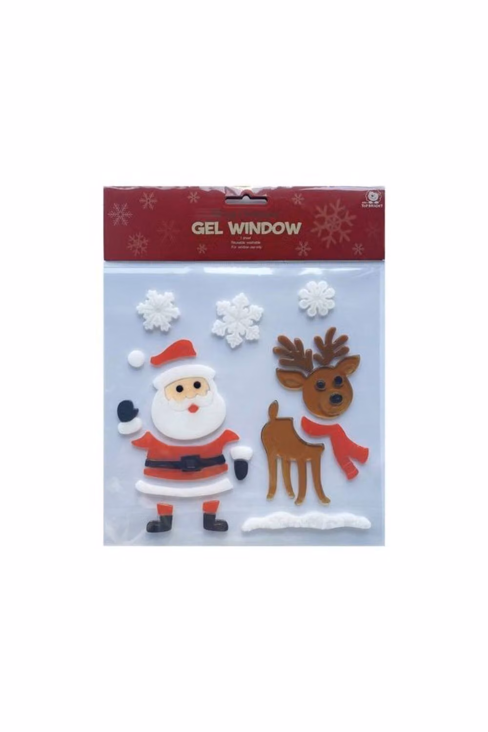 KDMD Santa and Reindeer Christmas Gel Stickers, 10 Pack, Multicolour – 2