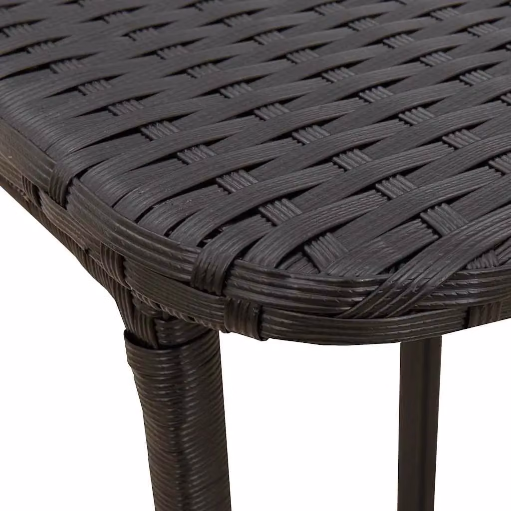 Berkfield Home Folding Garden Table in Black Poly Rattan, W/D/H: 90 x 51 x 75 cm – 4