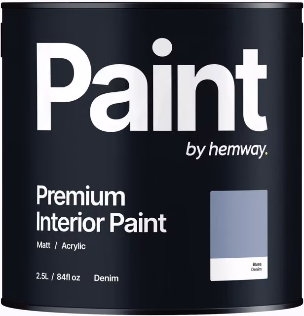 Hemway Matt Acrylic Dispersion Interior Paint in Blue, 2.5L