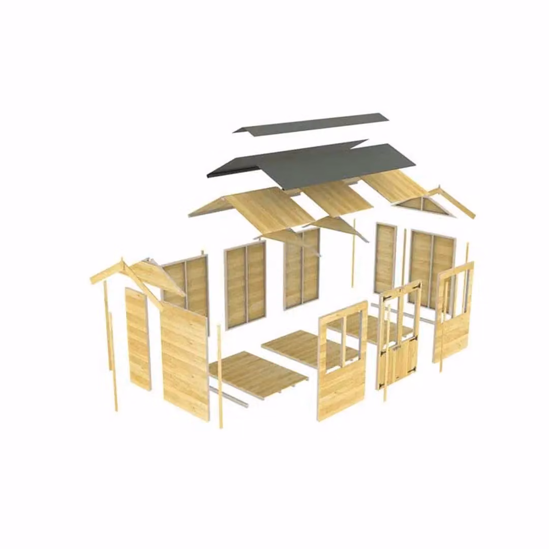Buttercup Farm Apex Summer House in Brown Wood, W/D/H: 231 x 243 x 217 cm – 3