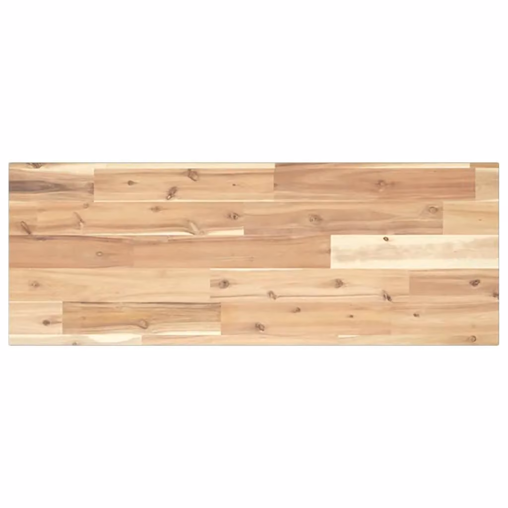 Berkfield Home Floating Shelf in Brown Untreated Solid Acacia Wood, W/D/H: 100 x 30 x 2 cm