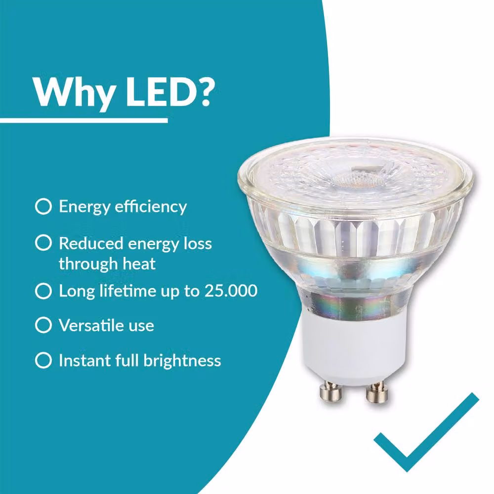 Eglo GU10 LED Light Bulbs, Pack of 3, 3000K Warm White, Transparent – 2