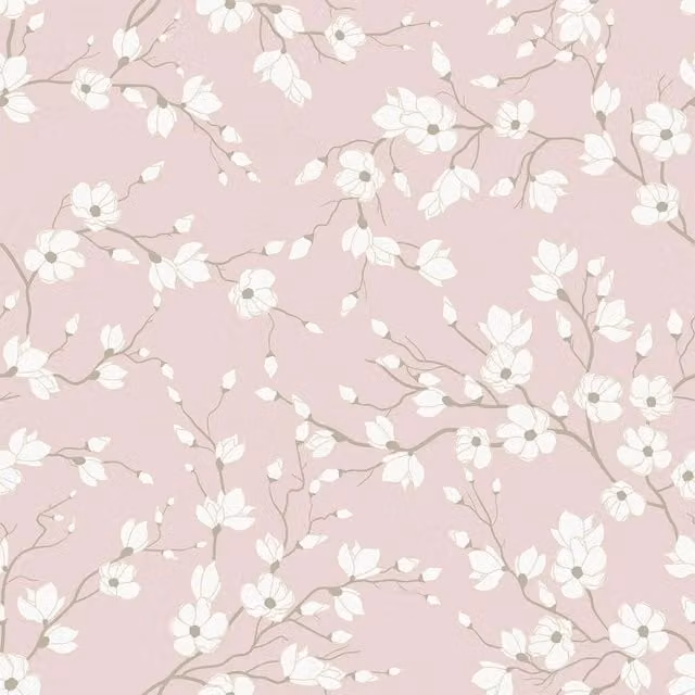 I Love Wallpaper Pink Botanical Floral Spring Blossom Wallpaper
