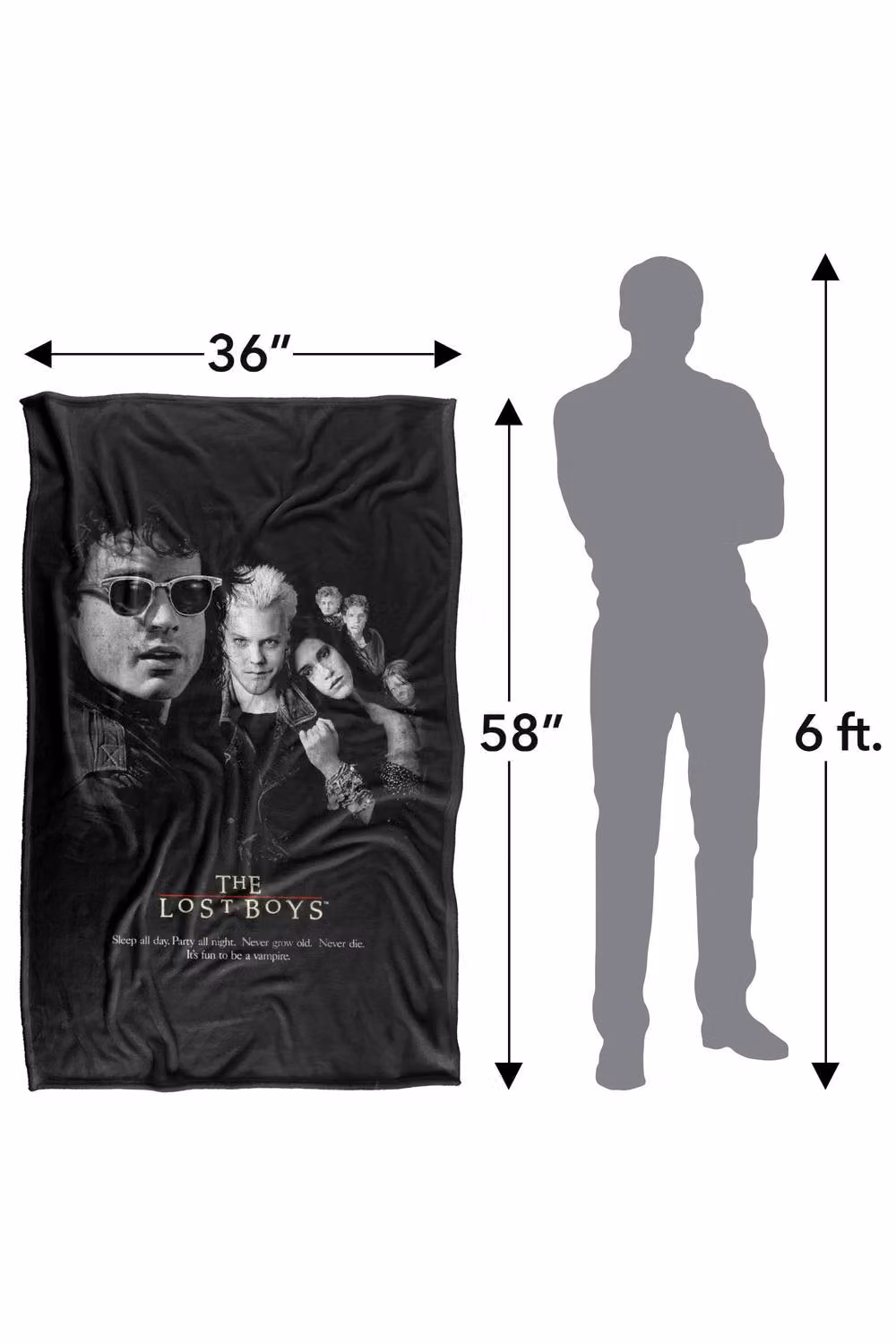 Warner Bros. The Losts Fun To Be A Vampire Super Soft Polyester Throw Blanket in Multicolour and Black, Large – 3