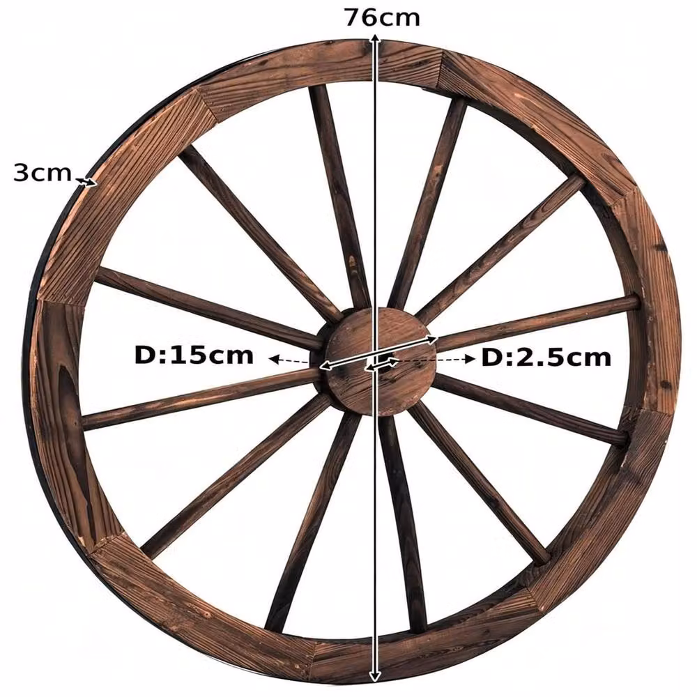 Havendro Rustic Round Wood Wall Decor, Brown, 2 x Diameter: 76 cm – 2