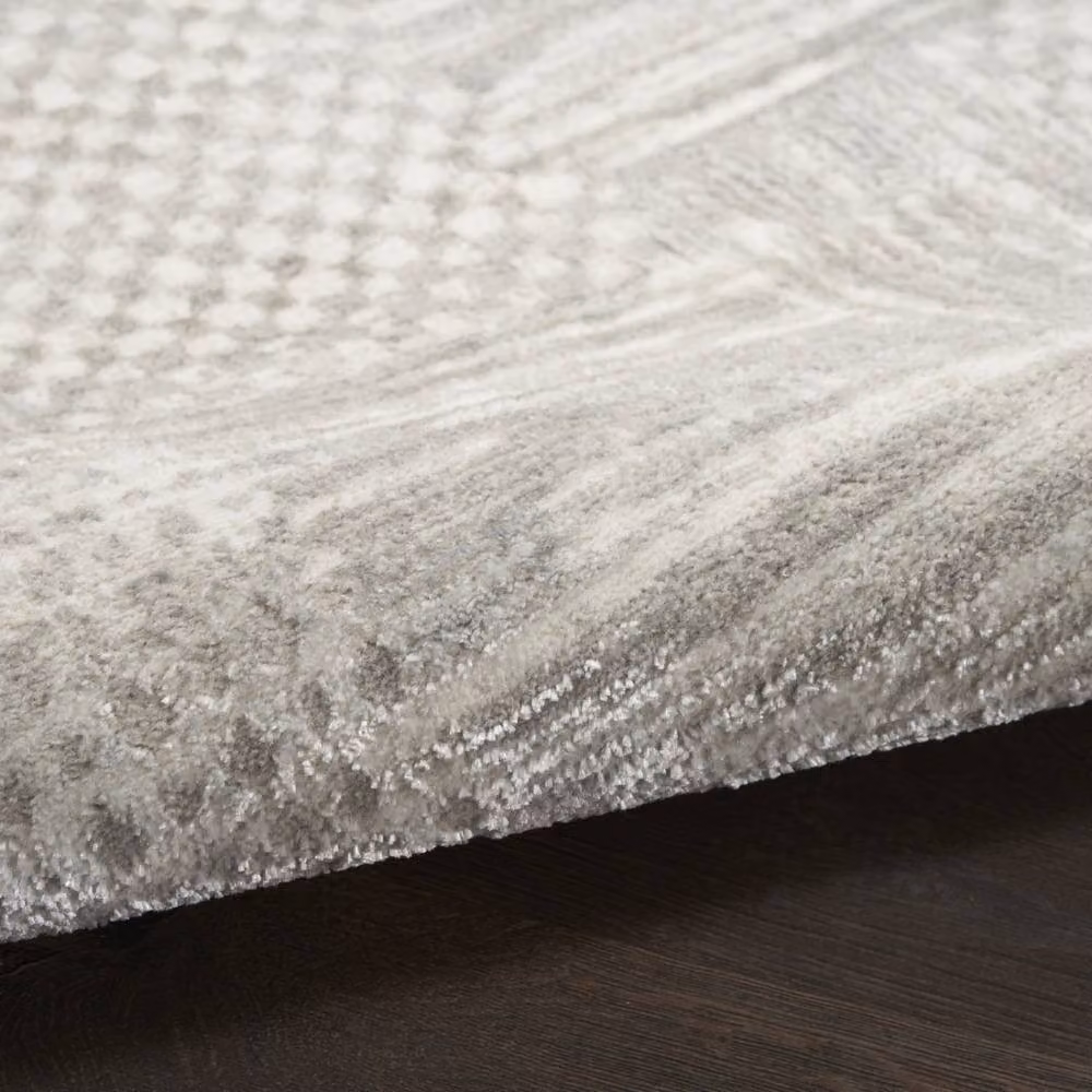 The Rug Shop UK Silver Modern Abstract Polyester Easy To Clean Area Rug W: 240 cm, D: 300 cm – 2