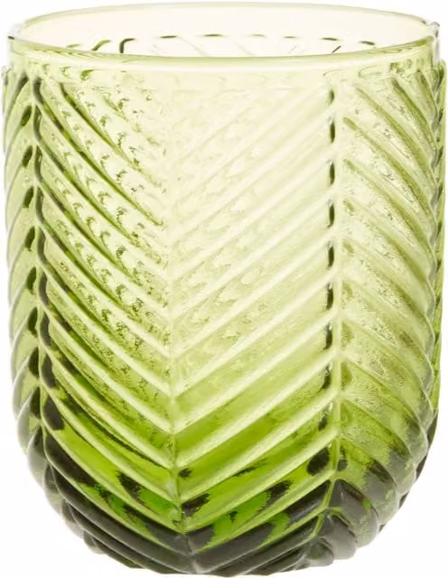 Orsina Set of Four Green Ribbed Crystal Tumblers