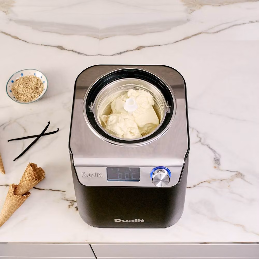 Dualit Ice Cream Maker with Built-In Compressor and Digital Display, 1.2L, Black – 2