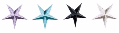 Premier Housewares Leela 5 Point Paper Star Shade in White, Black, Turquoise and Purple