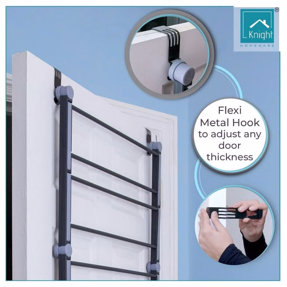FORGEVIO 8 Tier Over Door Shoe Rack in Black Matt Metal – 4