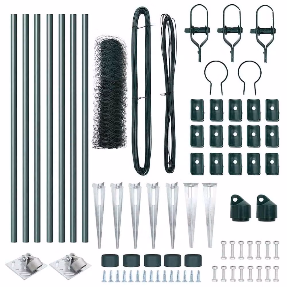 Berkfield Home Green Steel Hexagon Fence, W: 0.5 m, L: 10 m – 4