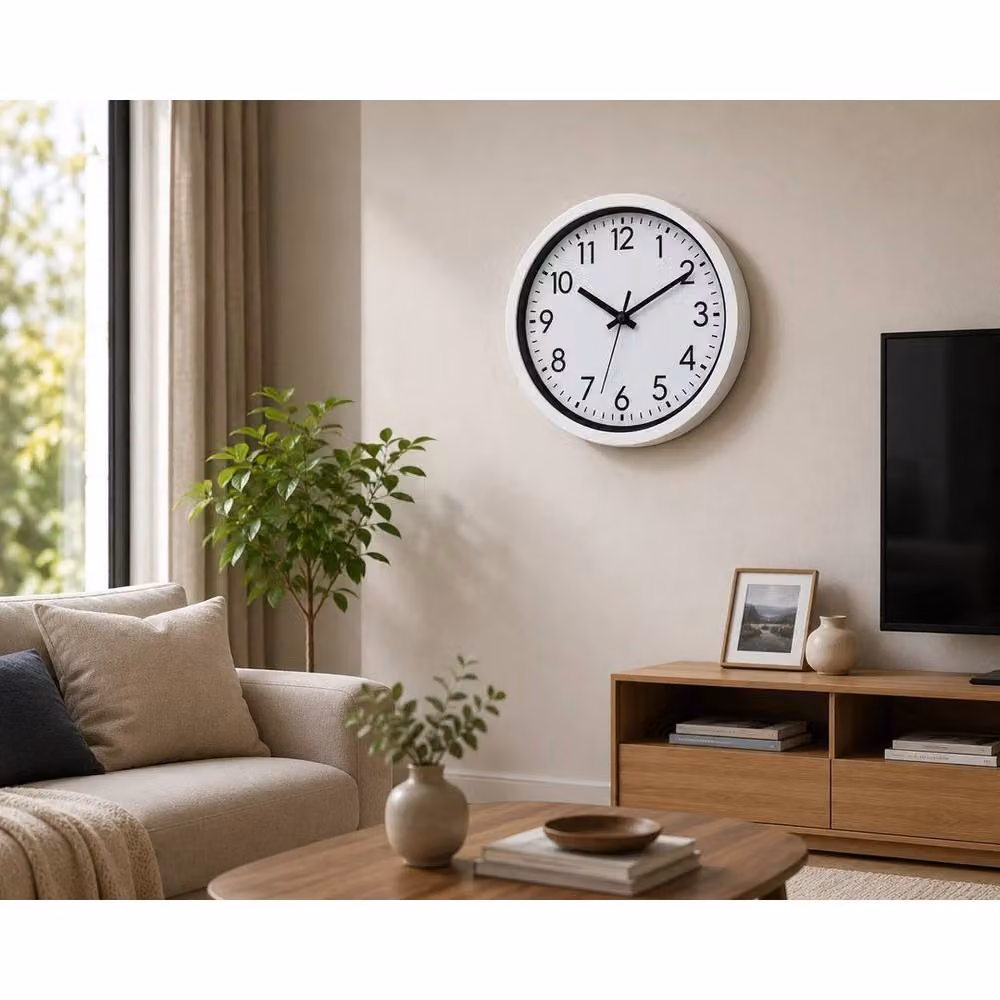 FORGEVIO Modern Round White Analog Wall Clock, Diameter: 17.5 cm – 3