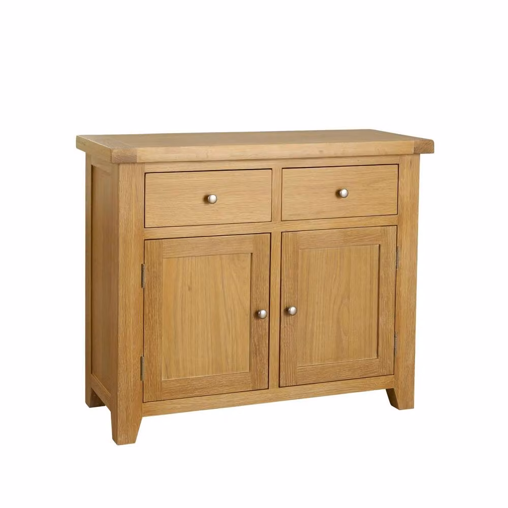 Home Source Melbourne Solid Wood Sideboard with 2 Doors and 2 Drawers in Light Oak – 3