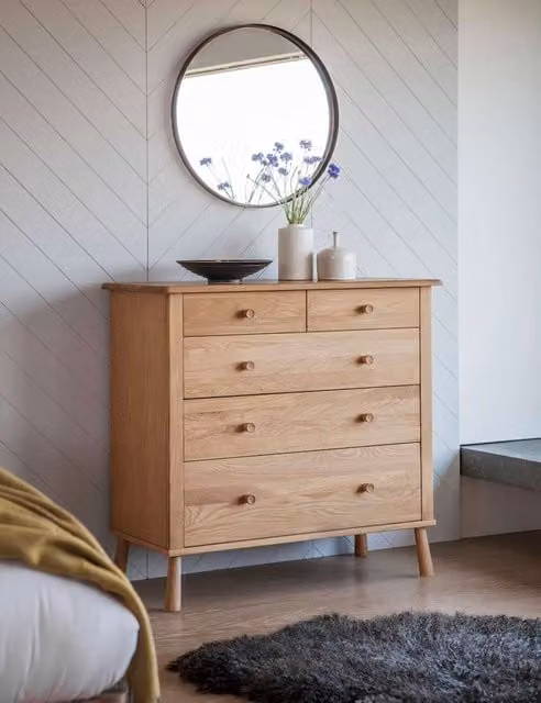 Gallery Direct Wycombe 5 Drawer Chest in Brown Wood