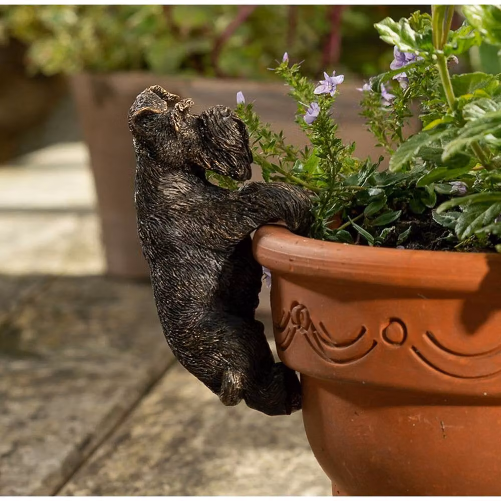 Jardinopia Antique Bronze Schnauzer Pot Buddy Hanging Plant Pot Ornament – 3