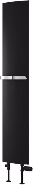Bathroom Kingdom Picoli Black Designer Flat Panel Vertical Aluminium Radiator H: 150 cm, W: 28 cm