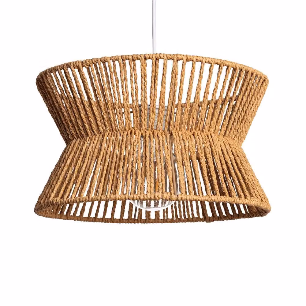 sweeek Beige Imitation Rattan Interior Hanging Lamp, Diameter: 35 cm – 2