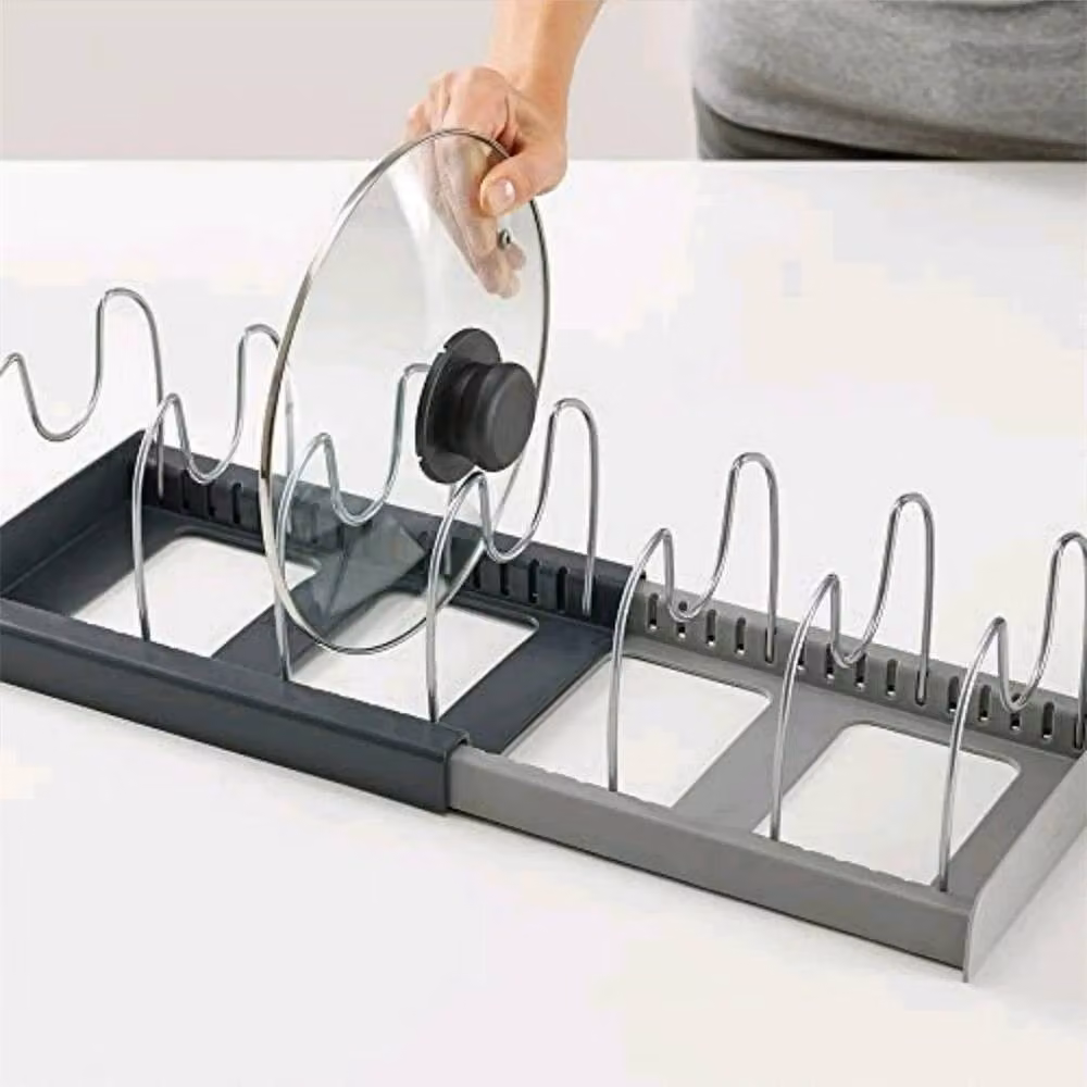 VOGREX Silver Multicolour Stainless Steel Kitchen Pan Lid Storage Rack and Cabinet Organiser – 2