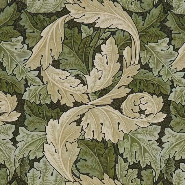 William Morris At Home Acanthus Fabric in Green