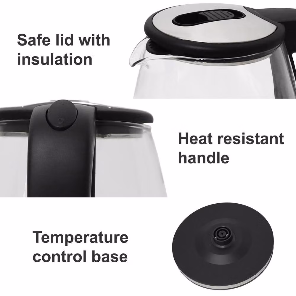 Alivio 1800W Electric Glass Kettle with Auto Shut-Off, 2L, Black – 5
