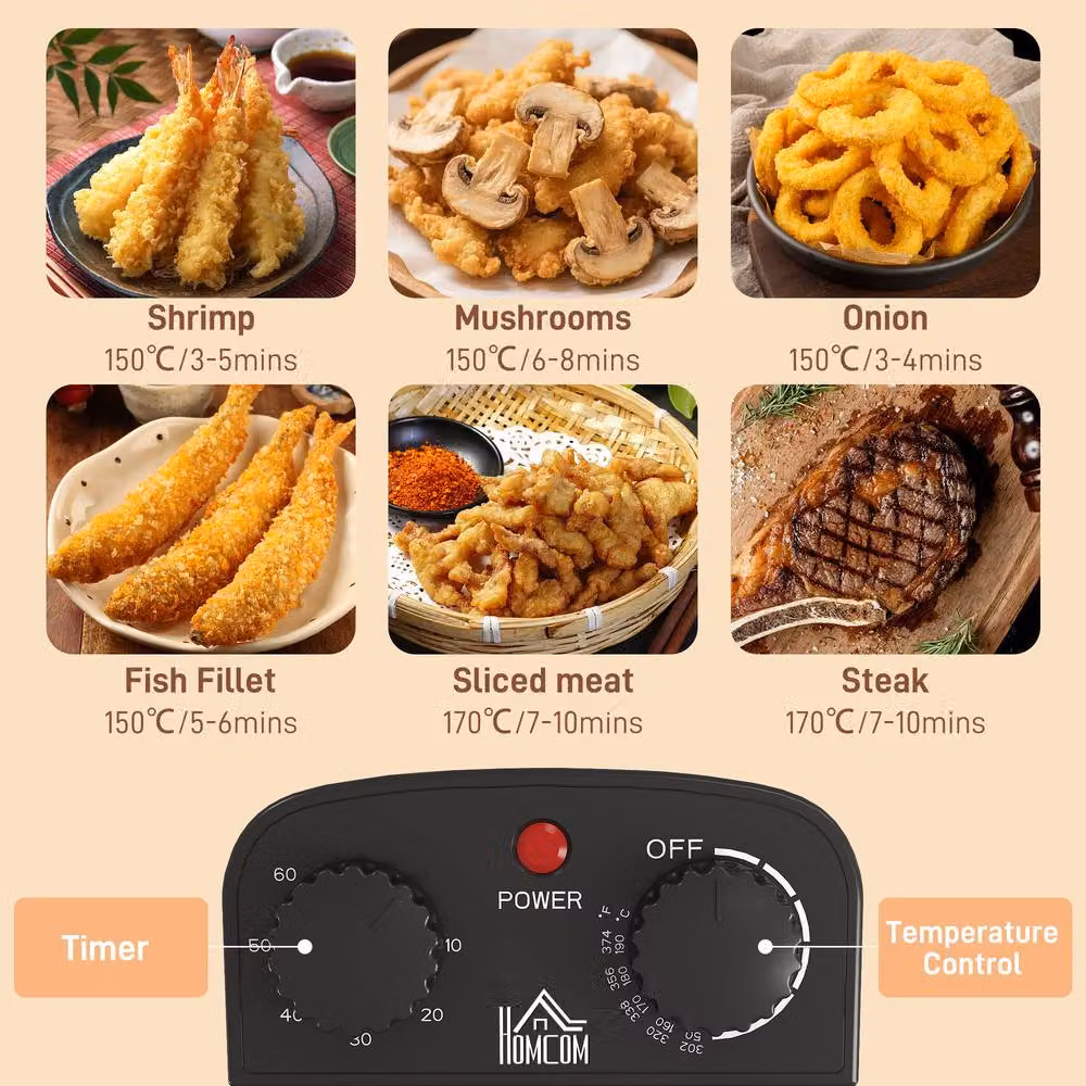 STILVORA Deep Fat Fryer with Adjustable Timer and Overheat Protection, 5L, Silver – 7