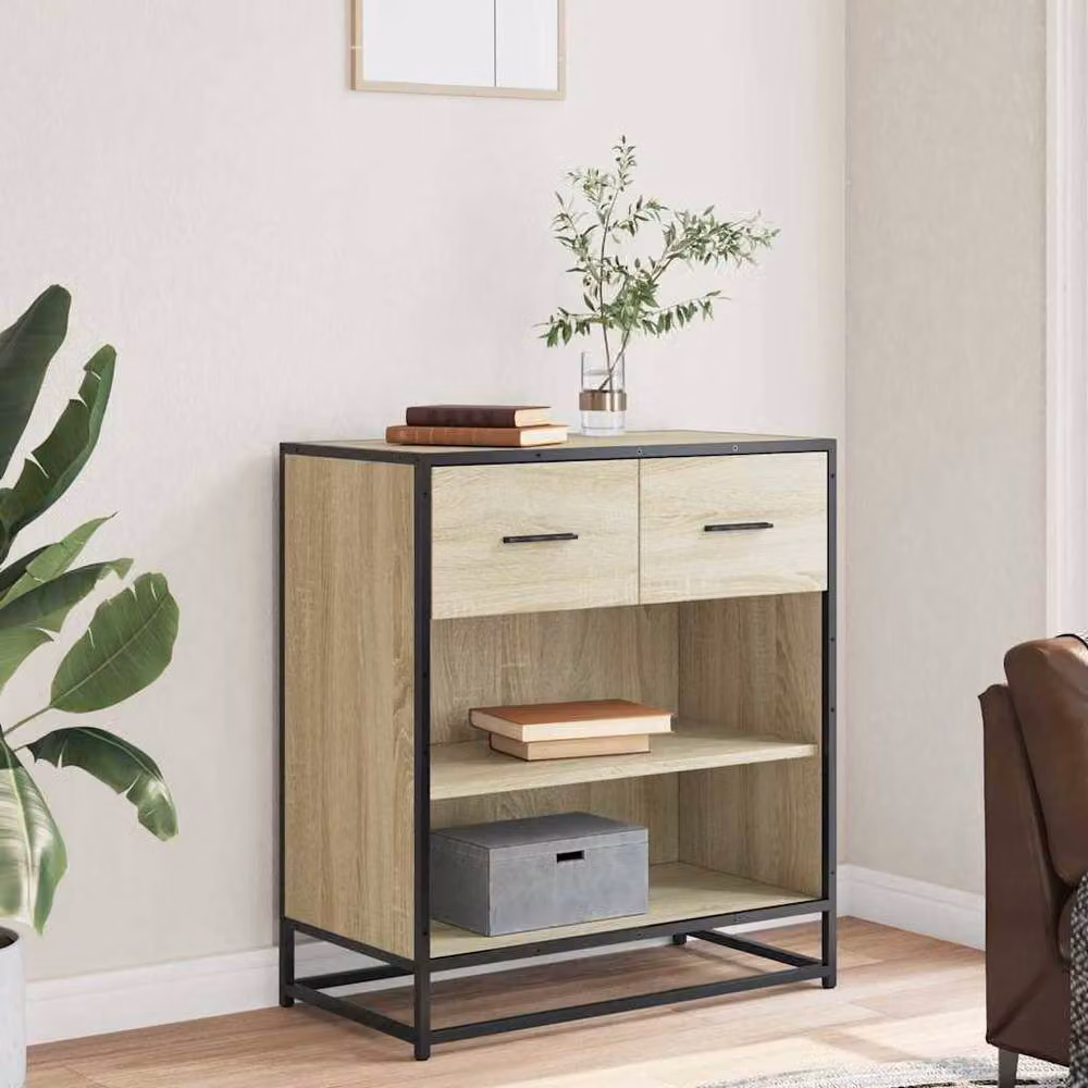 Berkfield Home Sonoma Oak Sideboard in Beige, W/D/H: 68 x 35 x 76 cm – 3