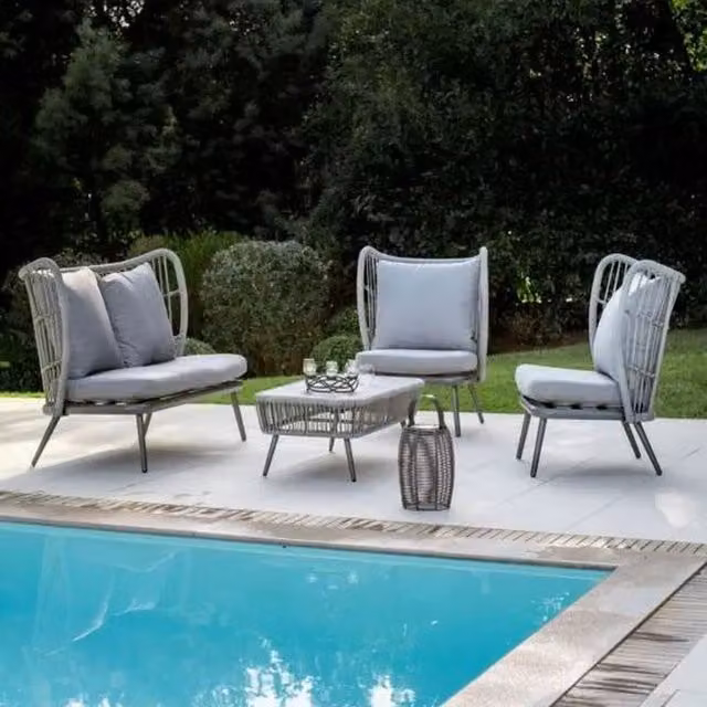 Better Garden Modern Grey Rattan 4 Seater Outdoor Garden Lounge Sofa Set