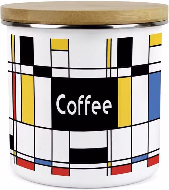 Purely Home Retro Design Large Kitchen Storage Canister in White and Multicolour