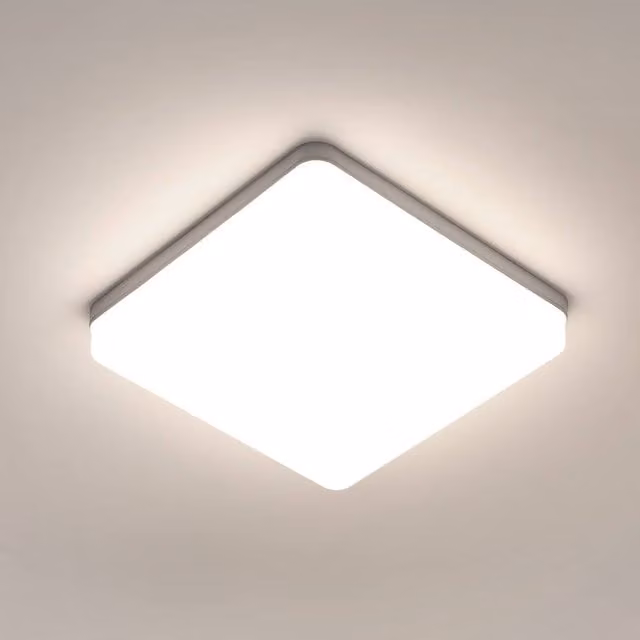 Pheashine White Square LED Ceiling Light, 36W, 4500K Neutral White, W: 23 cm, D: 23 cm, H: 4 cm