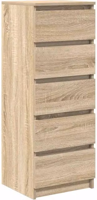 Berkfield Home Sonoma Oak Sideboard with Drawers in Light Brown, W/D/H: 37.5 x 35 x 99 cm