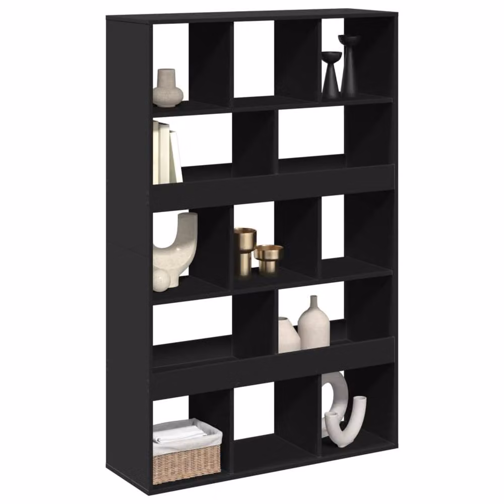 Berkfield Home Black Straight Room Divider in Engineered Wood, W/D/H: 100 x 33 x 156.5 cm – 3