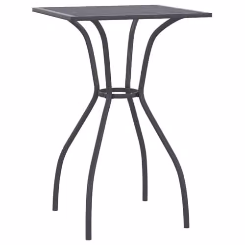 vidaXL Modern Anthracite Square Garden Table in Powder Coated Steel, W/D/H: 50 x 50 x 72 cm