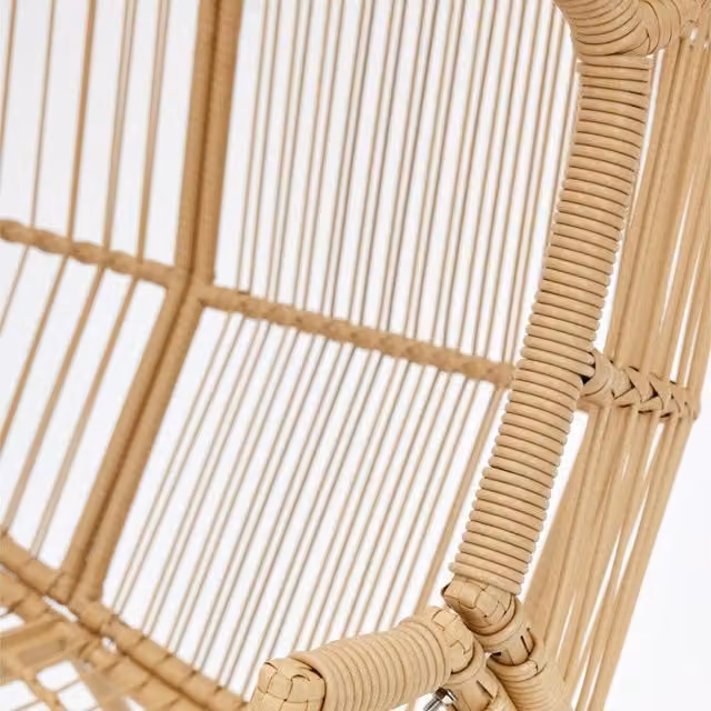 GRS Garda Garden Egg Chair and Footstool in Sand Beige Rattan