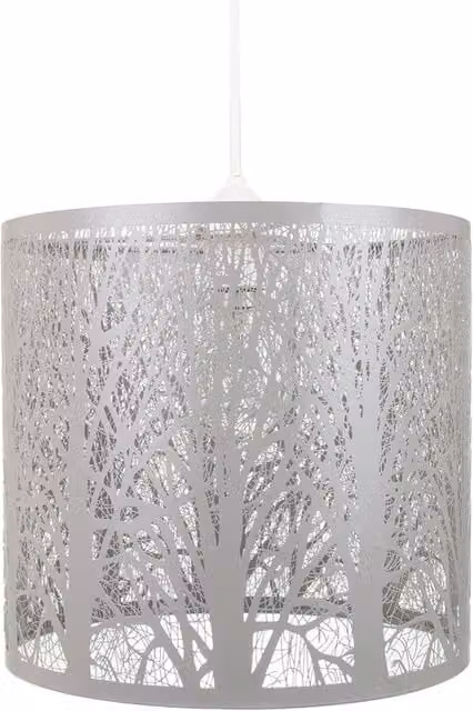 Happy Homewares Metal Forest Design Ceiling Pendant Shade in Grey