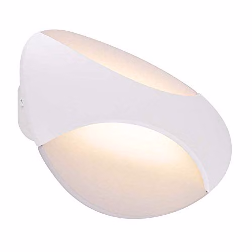 Globo Lighting Alexandra LED Outdoor Wall Light, White and Transparent, Up & Downlight, 3000K Warm White