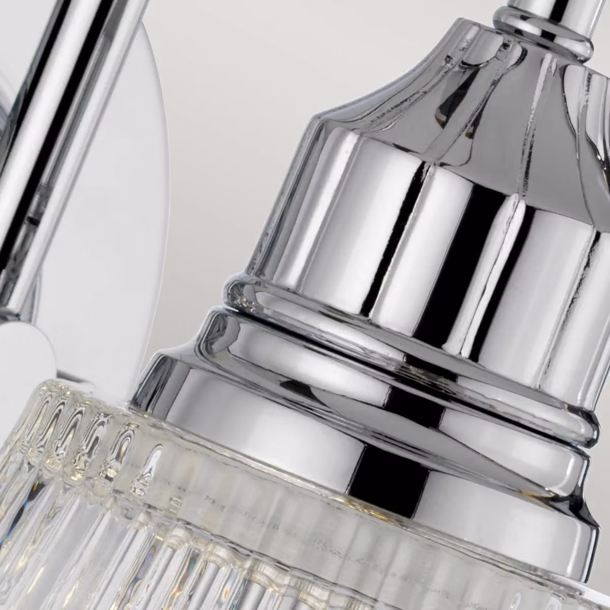 Netlighting Addison 1 Light LED Wall Light in Polished Chrome and Grey Glass, IP44 Rated – 2