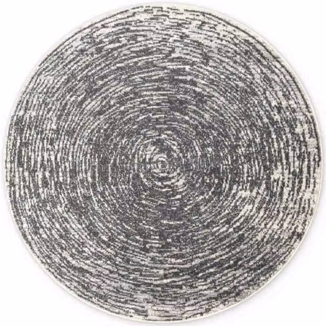THE RUGS Gloria Round Rug Cavallo Abstract Grey Beige Polypropylene 9 mm Diameter: 120 cm