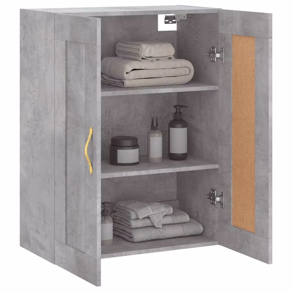 Berkfield Home Wall Mounted Cabinet in Concrete Grey, W: 69.5 cm, D: 34 cm, H: 90 cm – 2